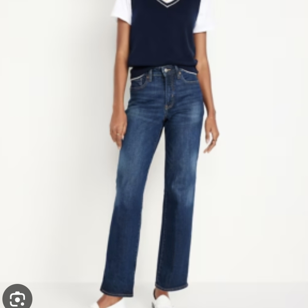 Old navy og loose high rise.Straight leg jeans Dark Wash
